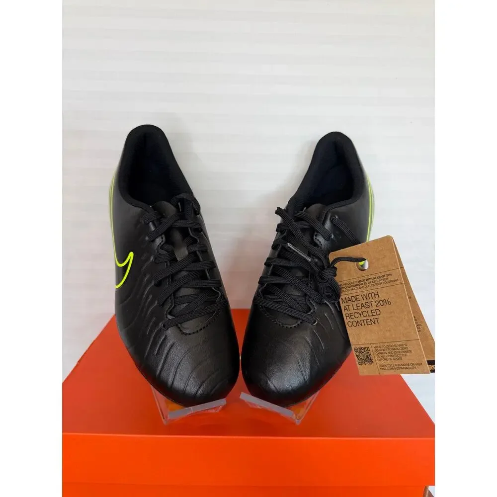 Nike Jr Legend 10 Club FG/MG Soccer Cleats Youth 5.5Y Black Volt NWT